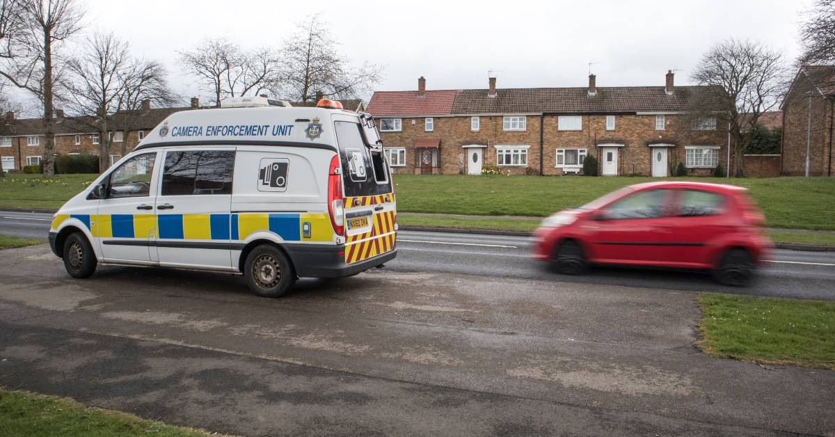 Police car and Red Car